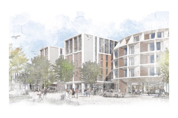01 Illustrative view of new Hendon Library and student accommodation